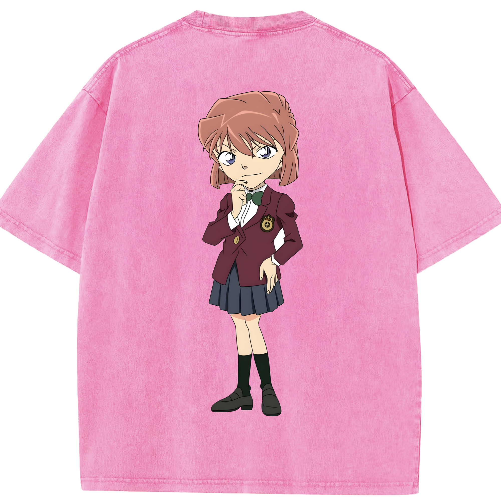（画像用） 名探偵コナン 灰原 哀 はいばら あい Detective Conan Anita Hailey、Vi Graythorn Haibara Ai 綿100% ヴィンテージ風 半袖Tシャツ（背面プリント）